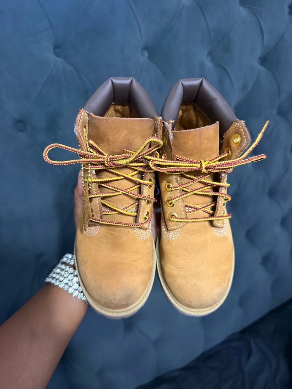 Timberland Kids Wheat Nubuck Boot in Wheat/Gold